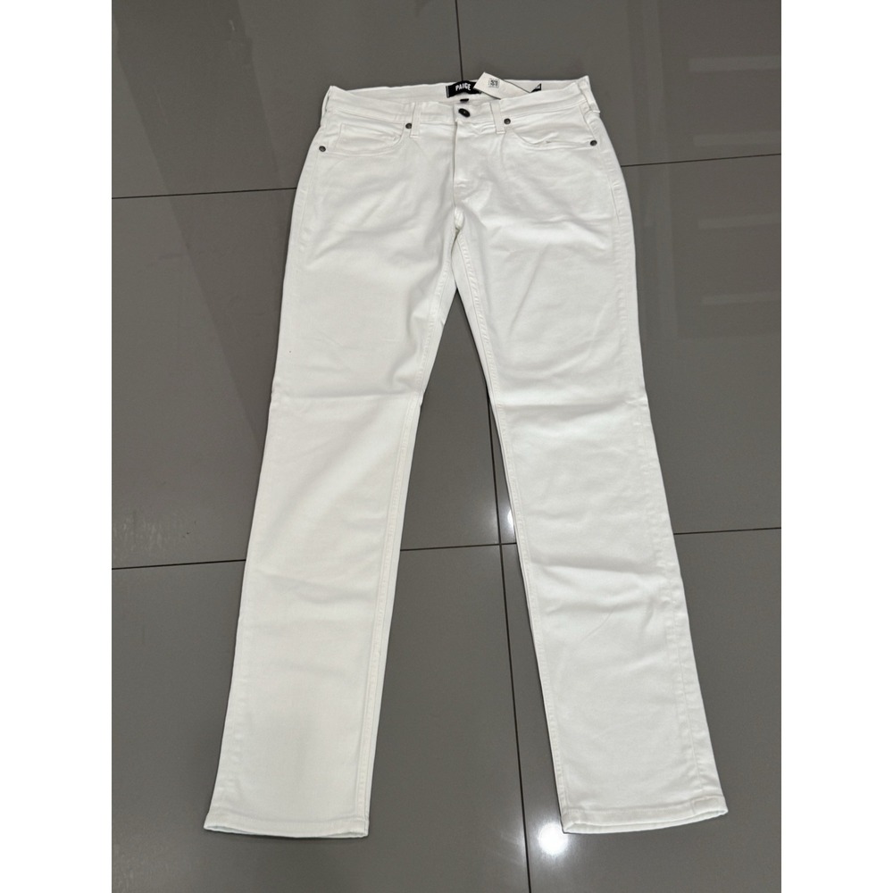 $199 Paige Lennox White Ice Cap Denim Jeans Mens Size 31 X 34.5